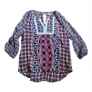 Crown & Ivy Elephant Blouse Size L